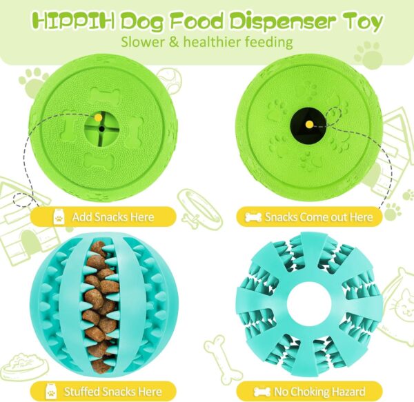 HIPPIH Dog Puzzle Toy 2 Pack, Interactive Dog Toys for Treat Dispensing, Durable Puppy Toys for Teething Small Dogs, Dog Treat Ball for Teeth/Slow Feeder/IQ Training/Playing - Image 5