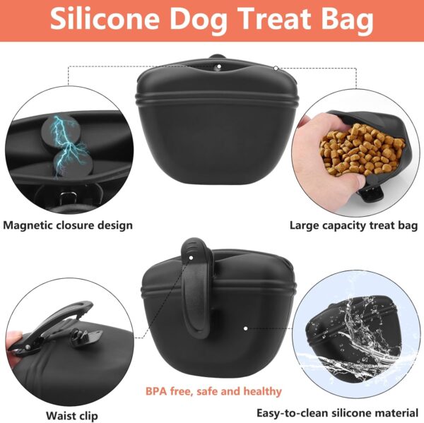 BARKIE Dog Training Kit - Treat Pouch, Pet Training Fanny Pack, 2 Puppy Training Clickers, Ultrasonic Silent Whistle, 2-in-1 Whistle Clicker, Clicker Training Guide Booklet, Dog Poop Bag (Black) - Image 3