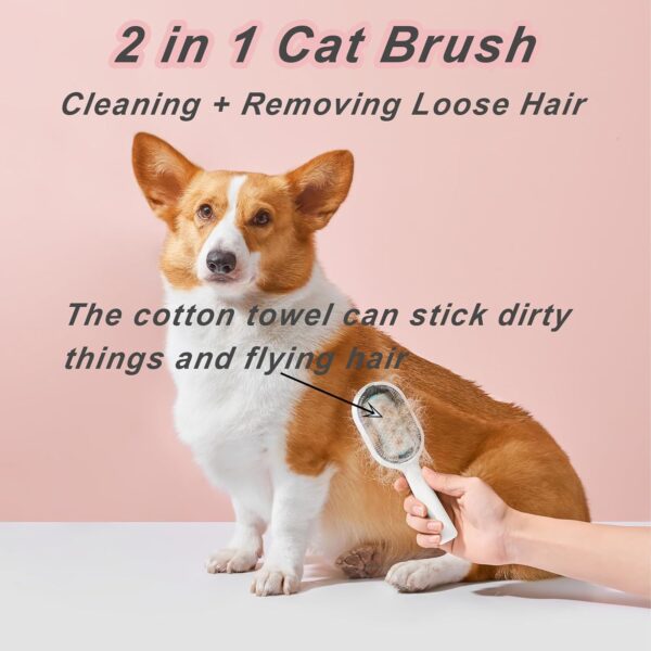 Water Brush for Cats Dogs, 4 in 1 Pet Grooming Brush, Cat Bath Brush, 2 in 1 Cleaning Brush Cat, Wet Cat Comb, Pet Hair Removal Comb with Water Tank, Sticky Brush 2.0 for Cats (Towels Not Included) - Image 2