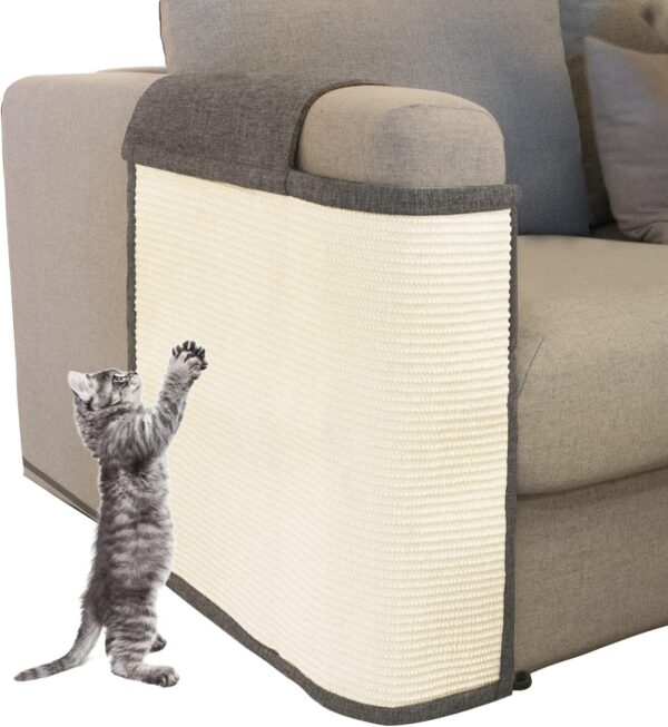 Cat Scratch Sofa Protector,Cat Scratching Couch Protector with 19.7''L*23.6''W Natural Sisal for Protecting Couch Sofa Chair (Right Hand)