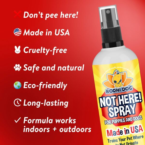 Bodhi Dog Not Here! Spray | Trains Your Pet Where Not to Urinate | Training Corrector for Puppies & Dogs | for Indoor & Outdoor Use | No More Marking | Made in The USA (8 Ounce) - Image 3