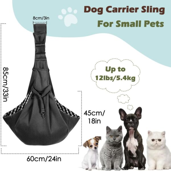 Pawaboo Dog Sling Carrier for Small Dogs, Reversible Hand Free Dog Carrier Sling with Adjustable Strap Buckle & Safety Leash - Soft Pouch and Tote - Suitable for Carry Small Dogs and Cats, Up to 12lbs - Image 2