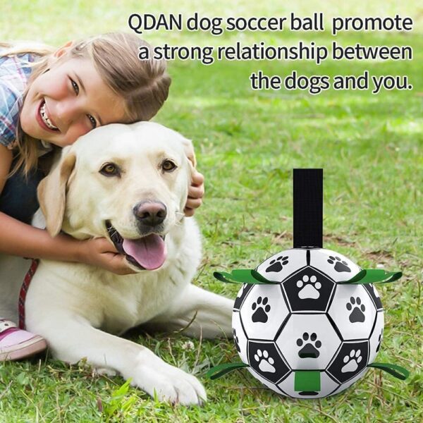 Dog Toys Soccer Ball with Straps, Interactive Dog Toys for Tug of War, Puppy Birthday Gifts, Dog Tug Toy, Dog Water Toy, Durable Dog Balls World Cup for Small & Medium Dogs（6 Inch） - Image 3