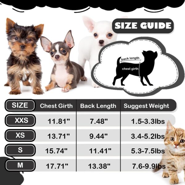 4 Pieces Chihuahua Clothes Dog Clothes for Small Dogs Boy Summer Teacup Yorkie Clothes Spring Letter Security Boss Dog Shirts Soft Puppy Clothes Tiny Dog Outfit Pet Cat Clothing XXS Black - Image 6