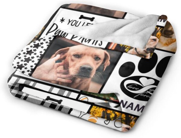 Custom Blanket, Personalized with Pet Photo Picture Blanket Dog Memorial Gifts - Sympathy for Loss of Dog 30x40 - Image 4