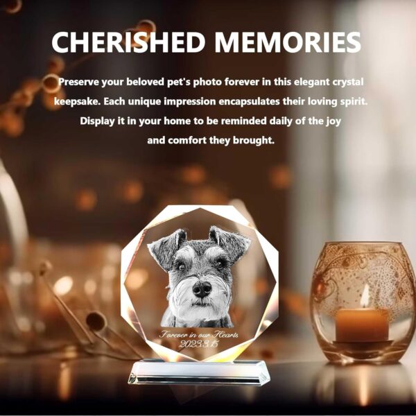 Dog Crystal Picture Frame, Dog Memorial Gifts For Loss Of Dog, Cat Pet Memorial Gifts For Dogs, Personalized Crystal Photo Pet Loss Gifts, Sympathy Gift Dog Passing Away Gifts Bereavement Gifts - Image 3