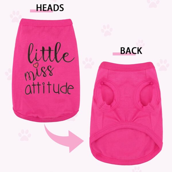 Personality-Packed Canine Attire: Soft, Lightweight Dog Clothes featuring The Bold 'Little Miss Attitude' Slogan Print, Perfect for Small and Medium Dogs Rose Red Medium - Image 4