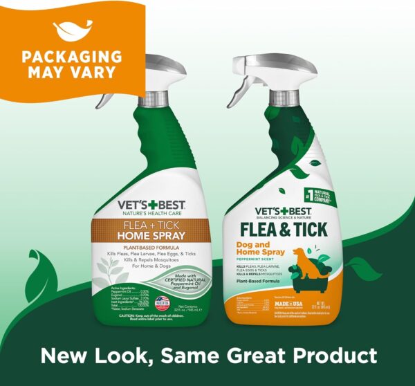 Vet's Best Flea and Tick Home Spray - Dog Flea and Tick Treatment for Home - Plant-Based Formula - Certified Natural Oils,Green - 32 oz - Image 3