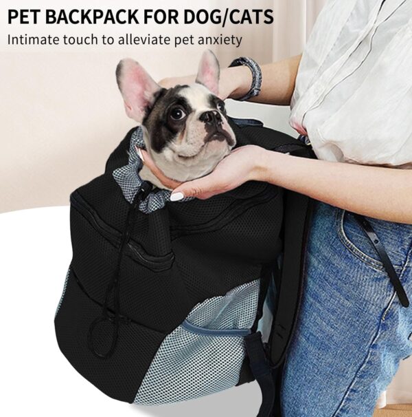 Dog Backpack Carrier, Front Chest Carrier for Dogs, Pet Carrying Bag for Travel Hiking Cycling Outdoor Black L - Image 7