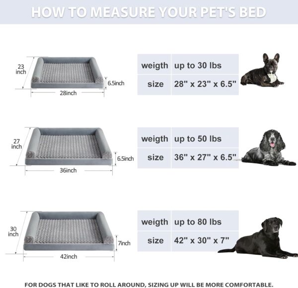 BFPETHOME Dog Beds for Large Dogs, Orthopedic Dog Bed for Medium Large Dogs,Big Waterpfoof Couch Dog Pet Bed with Removable Washable Cover - Image 5