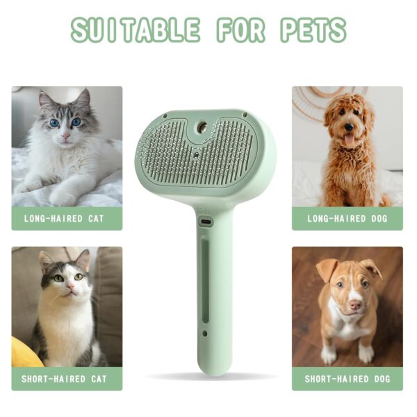 susu & wuwu Spray Cat Brush for Shedding - Water Brush for Cats and Dogs - Pet Hair Removal Comb with Water Tank and Release Button - Steamy Cat Brush - Pet Spray Hair Comb (Sky Blue) - Image 3