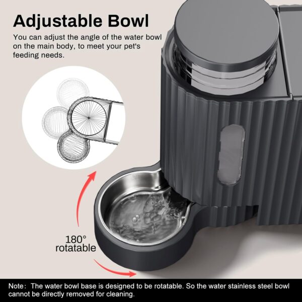 Automatic Gravity Cat Food Feeder and Water Dispenser Stainless Steel Two-in-One Set Large Capacity Dispenser for Pets Dogs, Puppies, Kittens, Rabbits - Image 4