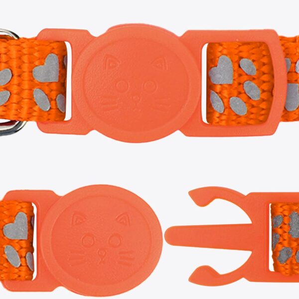 Taglory Reflective Cat Collar Breakaway with Bells, 2 Pack Girl Boy Pet Cat Collar Adjustable 7.5-12.5 Inch, Orange - Image 4