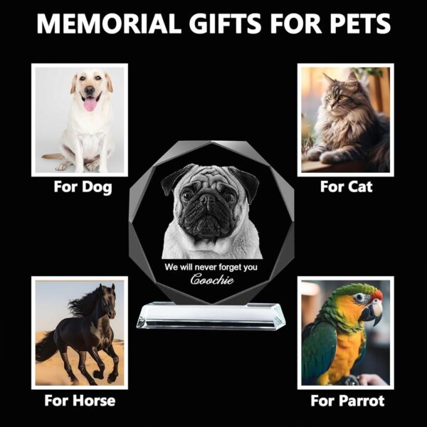 Dog Crystal Picture Frame, Dog Memorial Gifts For Loss Of Dog, Cat Pet Memorial Gifts For Dogs, Personalized Crystal Photo Pet Loss Gifts, Sympathy Gift Dog Passing Away Gifts Bereavement Gifts - Image 4