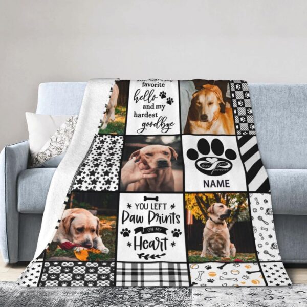 Custom Blanket, Personalized with Pet Photo Picture Blanket Dog Memorial Gifts - Sympathy for Loss of Dog 30x40 - Image 2