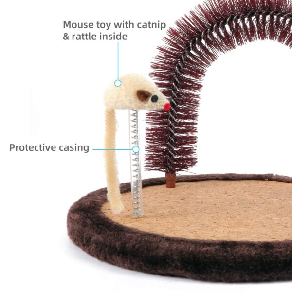 Happi N Pets The Original Cat Arch Self Groomer Cat Massager, Cat Grooming Brush with Sturdy Cat Scratching Pad and Catnip Toy, Cat Face Scratchers, Cat Scrathers for Indoor Cats, Cat Rubbing Post - Image 5