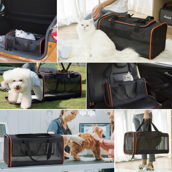 Pet Carrier Soft-Sided for Large Cats and Medium Dogs up to 20 Lbs 21 x 11 x 11 inches - Image 6