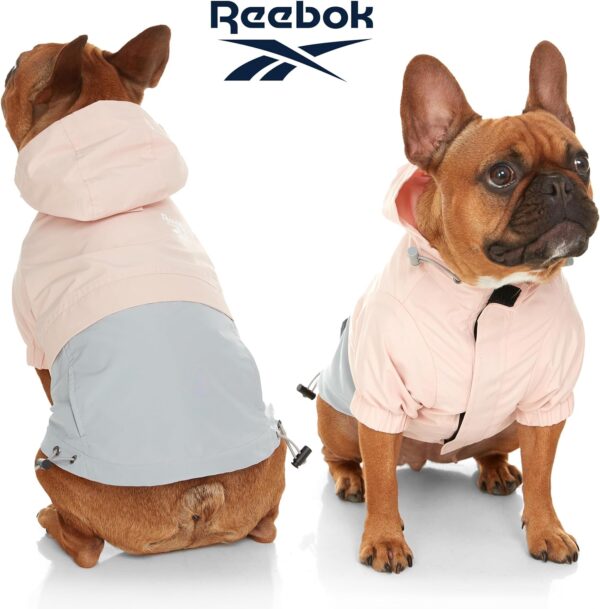 Reebok Dog Raincoat - Dog Coat with Hoodie, Waterproof Dog Rain Jacket for X-Small to Large Dogs, Adjustable Drawstring, Comes with Leash Hole, Premium Skin Friendly Lightweight Dog Rain Coat - Image 2