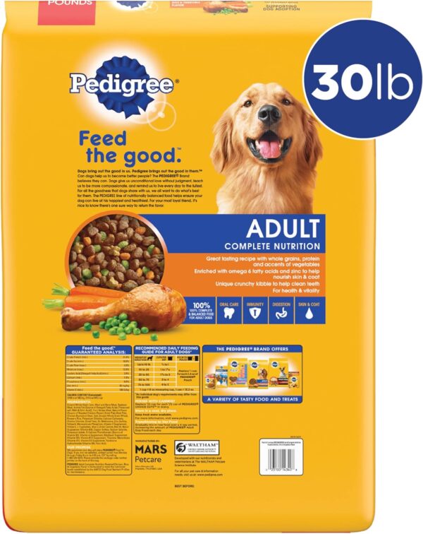 Pedigree Complete Nutrition Adult Dry Dog Food Roasted Chicken, Rice & Vegetable Flavor Dog Kibble, 30 lb. Bag - Image 2