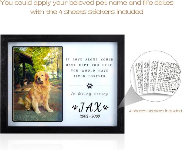 Pet Memorial Gift Memorial Picture Frame for Loss of Dog or Cat Black - Image 3