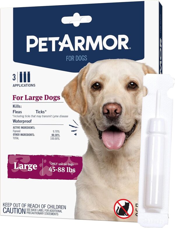 PetArmor for Dogs, Flea and Tick Treatment for Large Dogs (45-88 Pounds), Includes 3 Month Supply of Topical Flea Treatments - Image 2