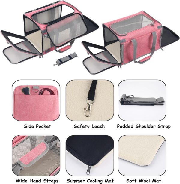 Dog soft-sided carriers Large cat carriers Cat soft-sided carriers Cat carriers Dog carriers Cat travel carriers Dog travel bag Reptile carriers Squirrel carriers Guinea pig carrier(Large Pink) - Image 3