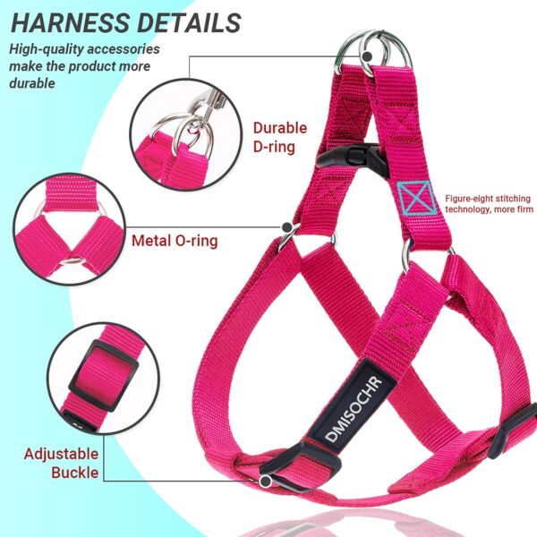 No Pull Dog Harness - Step in Dog Harness and Leash for Small Medium Large Dog - Escape Proof Adjustable Soft Dog Harness Leash Collar Set for Walking Training Hiking Outdoor - Image 3