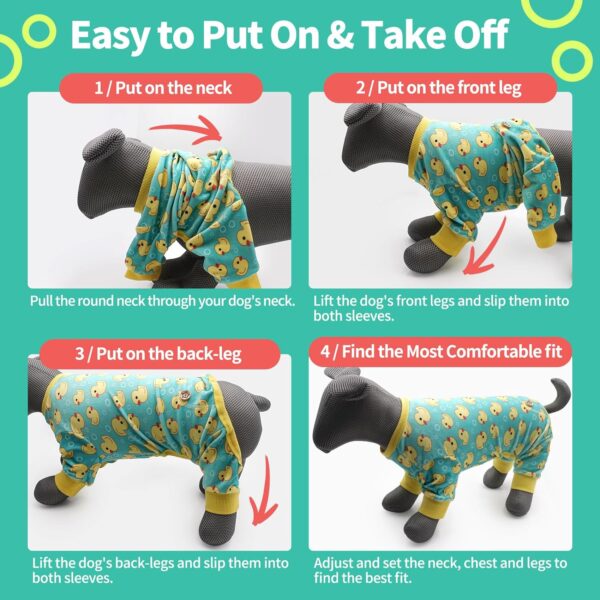 KYEESE Dogs Pajamas Yellow Duck for Small Dogs Soft Material Stretchable Dog Jammies Cat Pajamas Dog Apparel - Image 3