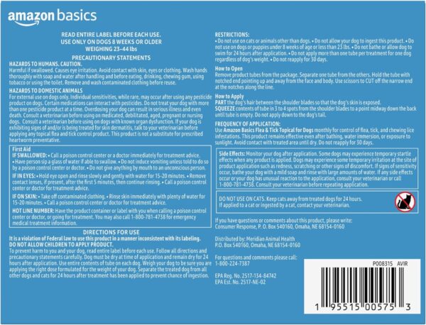 Amazon Basics Flea and Tick Topical Treatment for Medium Dogs (23-44 lbs), 3 Count (Previously Solimo) - Image 2