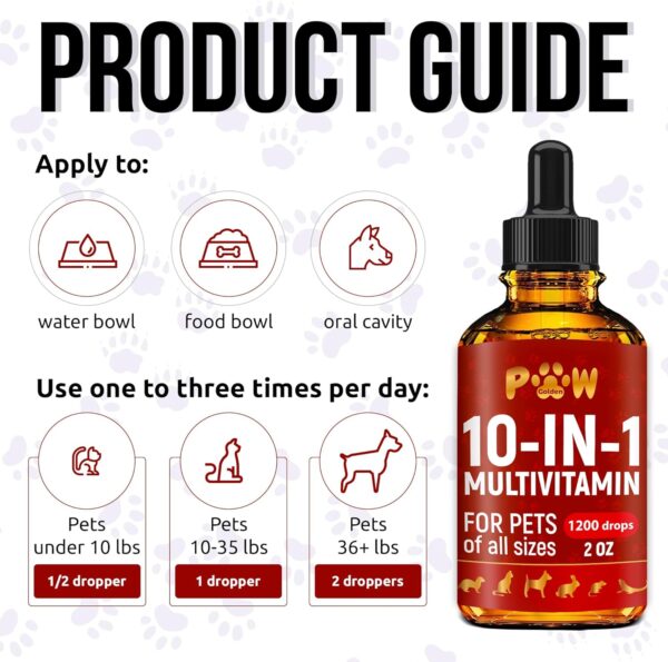 Cat and Dog Vitamins and Supplements | Dog Vitamin | Vitamins for Cats | Multivitamin for Dogs | Cat Supplements & Vitamins | Vitamins for Dogs | Natural Cat Vitamins | 2 oz - Image 4