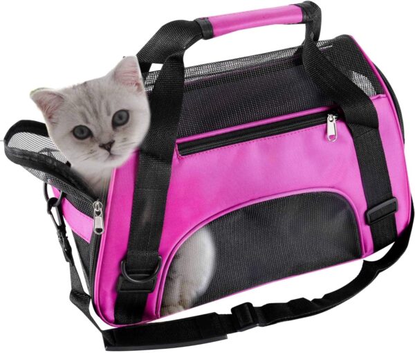 Cat Carriers Cat Soft-Sided Carriers Pet Carrier Soft-Sided Carriers for Cat Carriers Dog Carrier for Small Medium Cats Dogs Puppies Airline Approved Cat Travel Carrier (Small, Purple) - Image 3