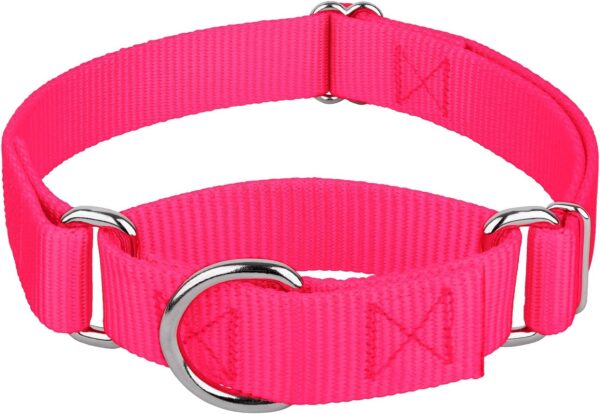 Country Brook Petz Martingale Dog Collar - Heavy-Duty Training Collar with No Buckle - Service Dog Collar for All Pups - Vibrant, Colorful Collection - Medium, Hot Pink - Image 5