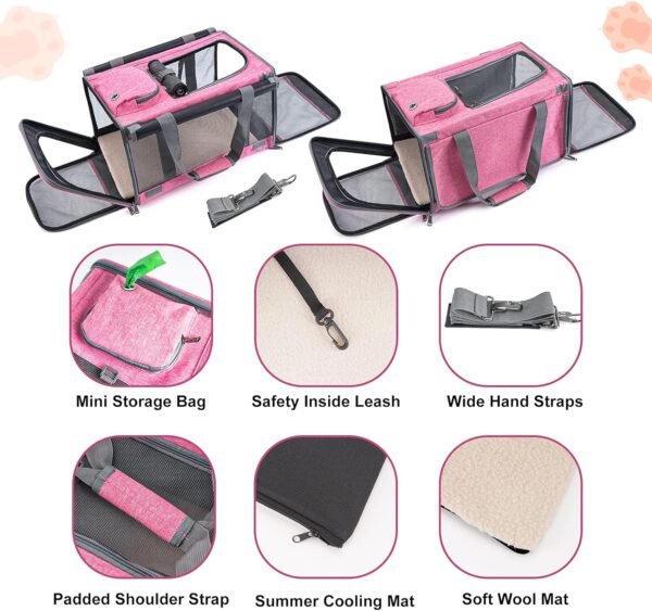 Pet Carrier for Large and Medium Cats, Soft-Sided Pet Carrier for Big Medium Cats and Puppy Dog Carriers Cat Carriers, Pet Privacy Protection Travel Carrier - Image 4