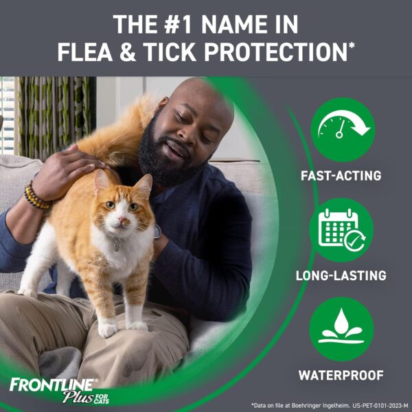 FRONTLINE Plus Flea and Tick Treatment for Cats Over 1.5 lbs., 3 Treatments - Image 2