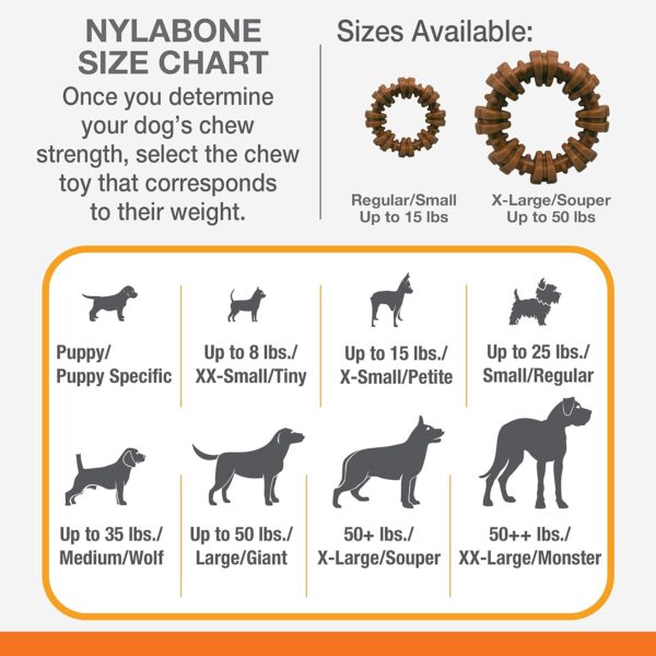 Nylabone Power Chew Textured Dog Chew Ring Toy - Tough and Durable Dog Chew Toy for Aggressive Chewers - Flavor Medley, Small/Regular (1 Count) - Image 5