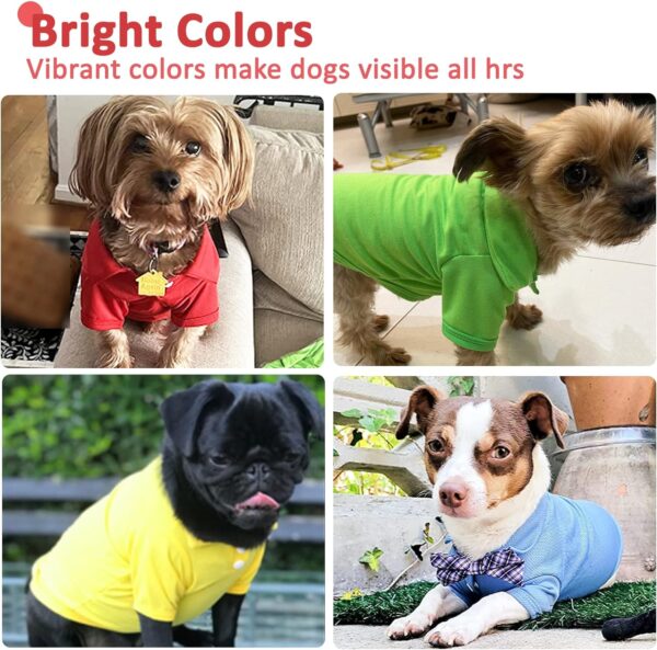 4 Pieces Dog Shirts Collared Polo T-Shirts for Small Medium Dogs Cats Boy Girl Dog Clothes Breathable Doggy Sweatshirt Puppy Kitten Small Breeds Pet Outfits Apparel Tops - Image 3