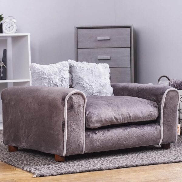 Moots Furry Pet Sofa Lounge, Charcoal, Medium - Image 2