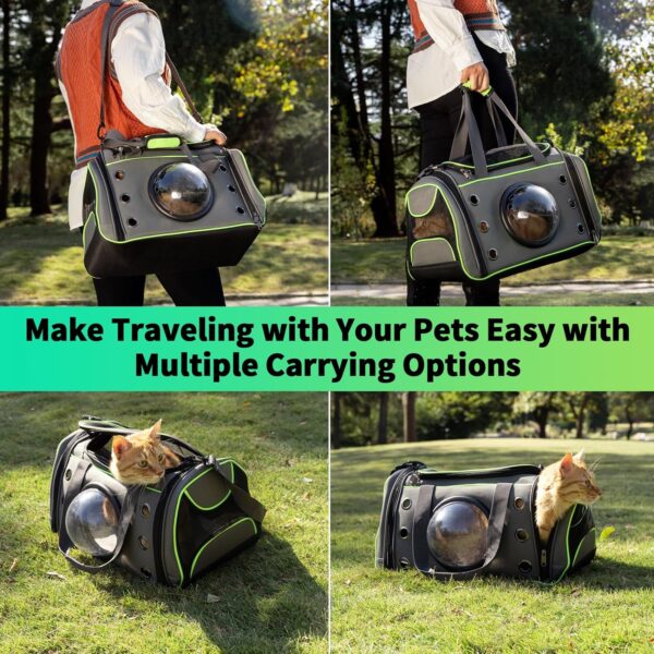 Cat Carrier Soft-Sided, Pet Carrier with Bubble Window, Removable Pad and Adjustable Shoulder Strap, Cat Carrier Bag Ideal for Cats and Small Dogs - Image 6