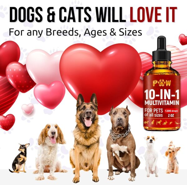 Cat and Dog Vitamins and Supplements | Dog Vitamin | Vitamins for Cats | Multivitamin for Dogs | Cat Supplements & Vitamins | Vitamins for Dogs | Natural Cat Vitamins | 2 oz - Image 5