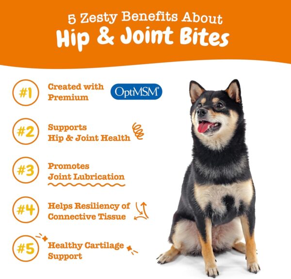 Zesty Paws Hip and Joint Supplement for Dogs - Glucosamine for Dog Joint Supplement - with Chondroitin, MSM, Vitamins C and E for Dog Joint Relief - Mobility Bites Bacon – 90 Count - Image 2