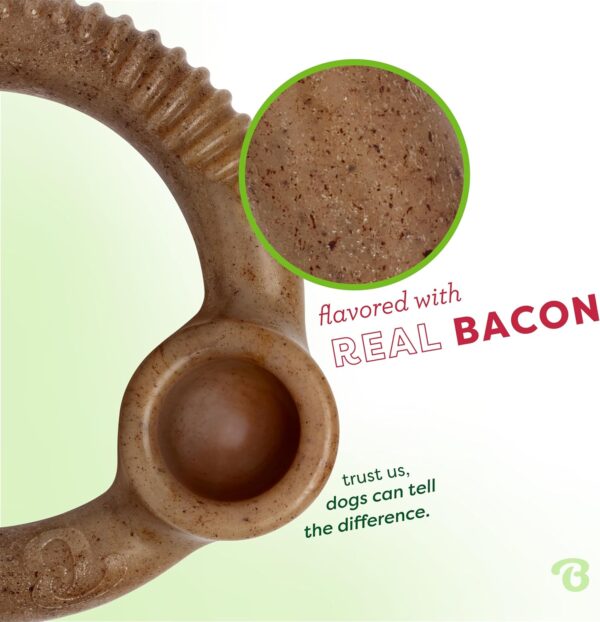 Benebone Ring Durable Dog Chew Toy for Aggressive Chewers, Real Bacon, Made in USA, Medium - Image 2