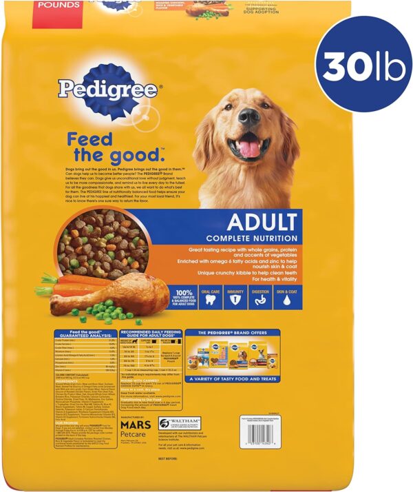 Pedigree Complete Nutrition Adult Dry Dog Food Roasted Chicken, Rice & Vegetable Flavor Dog Kibble, 30 lb. Bag - Image 9