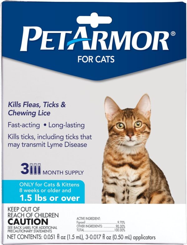 PetArmor for Cats, Flea & Tick Treatment for Cats (Over 1.5 Pounds), Includes 3 Month Supply of Topical Flea Treatments - Image 8