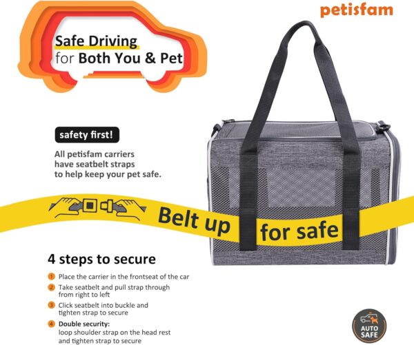 petisfam Easy Load Soft Pet Carrier for Large and Medium Cats. Sturdy, Well-Ventilated, Collapsible for Easy Storage, Easy Vet Visits - Image 5