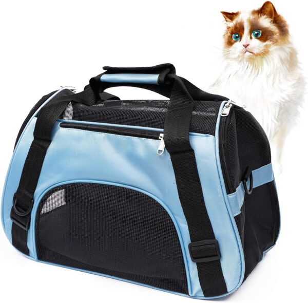 Pet Carrier Soft-Sided Carriers for Cat Carriers Dog Carrier for Small Medium Cats Dogs Puppies Pet Carrier Airline Approved up to 15 Lbs Cat Dog Pet Travel Carrier (Small, Blue) 1