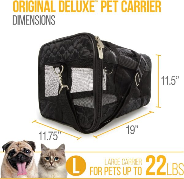 Sherpa Original Deluxe Travel Pet Carrier, Airline Approved - Black Lattice, Large - Image 3