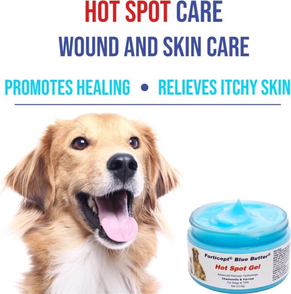 Forticept Blue Butter – Hot Spot Treatment for Dogs & Cats | Dog Wound Care | Skin Yeast Infections, Ringworm, Cuts, Rashes, First Aid Veterinary Strength Topical Ointment 4oz - Image 2