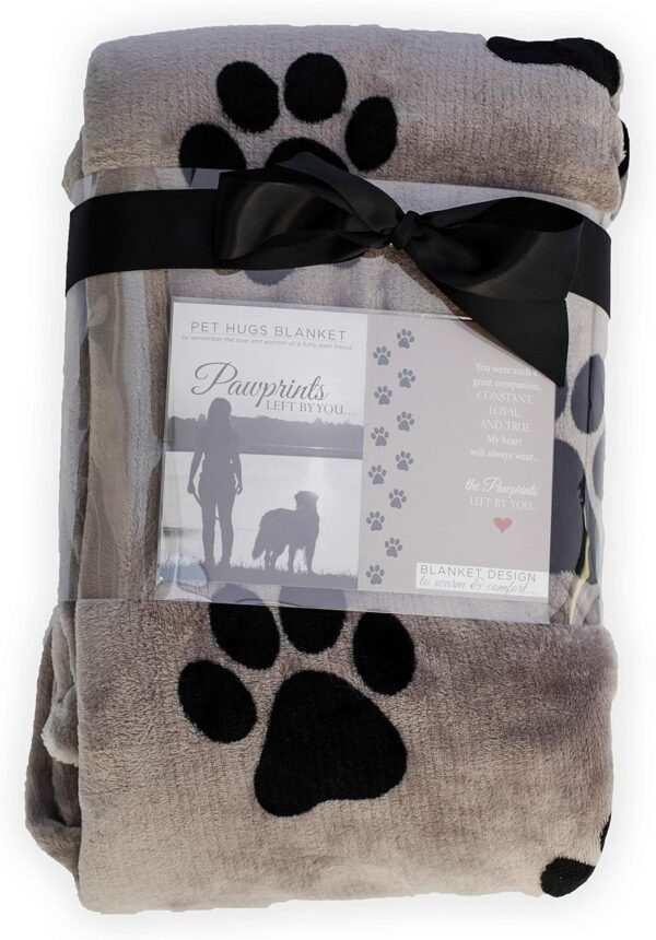 Pawprints Left by You Pet Memorial Blanket with Heartfelt Sentiment - Comforting Pet Loss/Pet Bereavement Gift (Non Personalized)