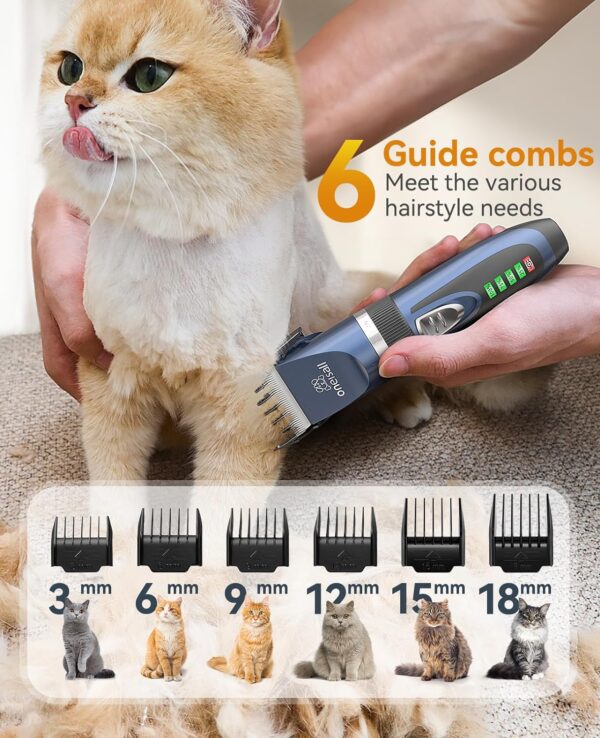 oneisall Cat Clippers for Matted Hair,2 in 1 Cat Grooming Kit,Quiet Cordless Cat Shaver and Paw Trimmer for Long Hair,Cat Hair Trimmer,Pet Clippers for Cats - Image 8