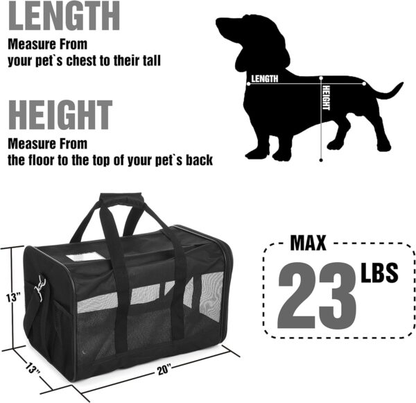 HITCH ScratchMe Pet Travel Carrier Soft Sided Portable Bag for Cats, Small Dogs, Kittens or Puppies, Collapsible, Durable, Airline Approved, Carry Your Pet with You Safely and Comfortably (L) - Image 2